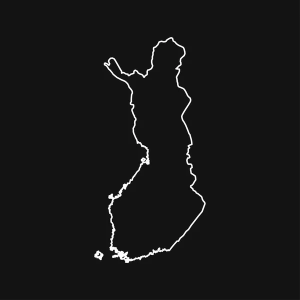 Карта Финляндии Изолирована Чёрном Фоне — стоковый вектор