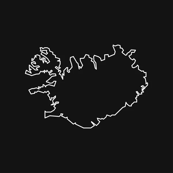 アイスランド地図黒を背景に孤立 — ストックベクタ