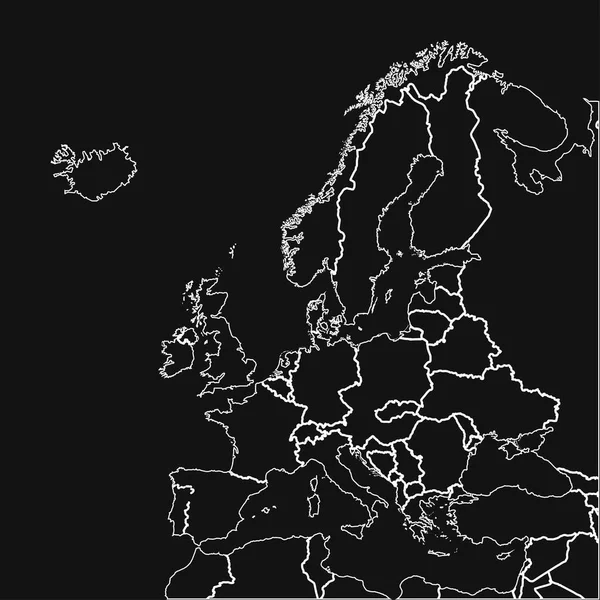 具有国家边界的高质量欧洲地图 — 图库矢量图片