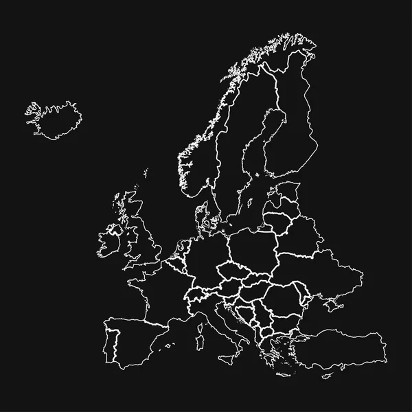 Mapa Alta Qualidade Europa — Vetor de Stock
