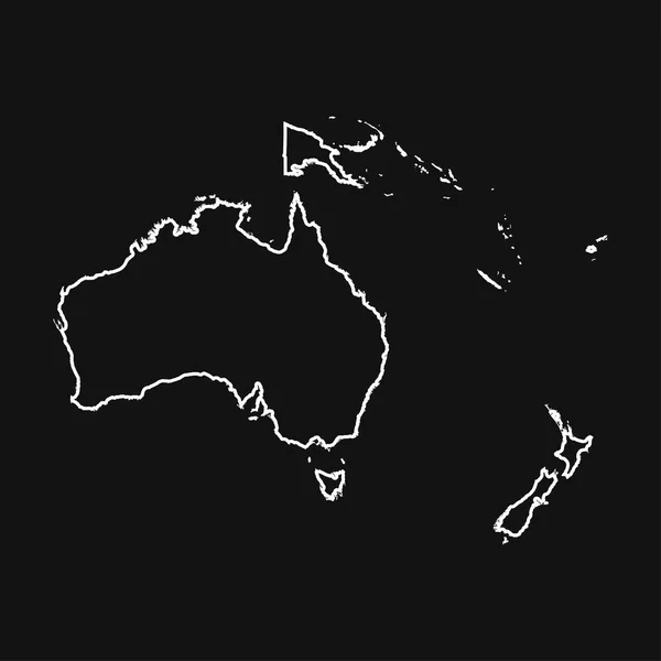 호주와 오세아니아 지도입니다 — 스톡 벡터