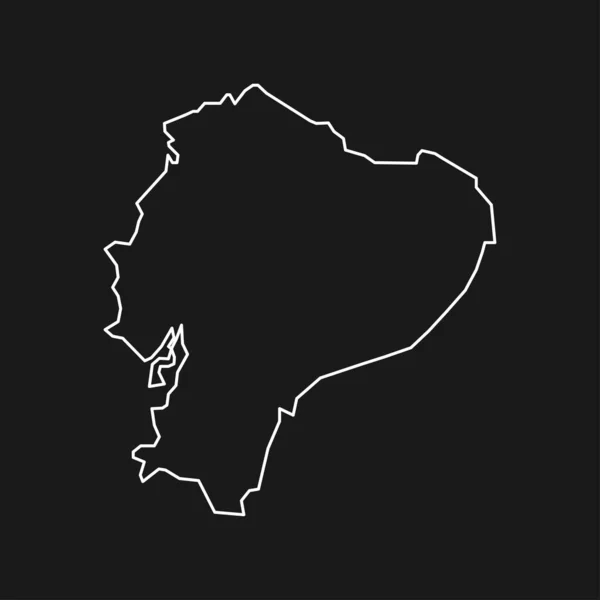 厄瓜多尔黑色背景地图 — 图库矢量图片