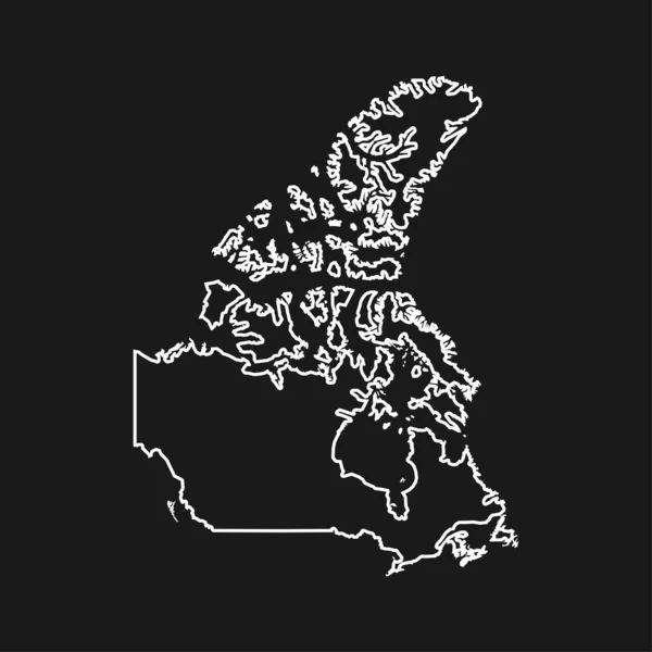 Kanada Karte Auf Schwarzem Hintergrund — Stockvektor