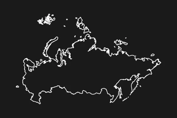 Mapa Rusia Vector Ilustración Sobre Fondo Negro — Vector de stock