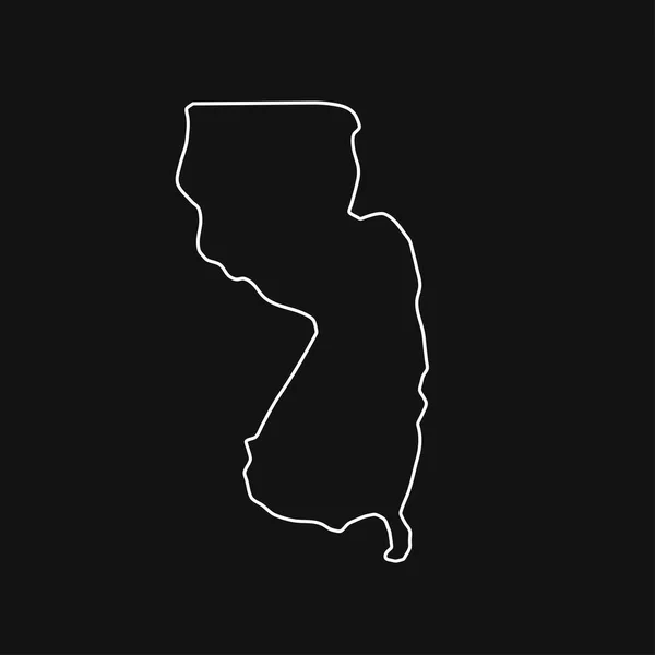New Jersey Karte Auf Schwarzem Hintergrund — Stockvektor