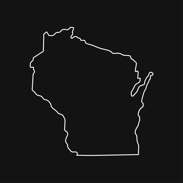 Carte Wisconsin Sur Fond Noir — Image vectorielle