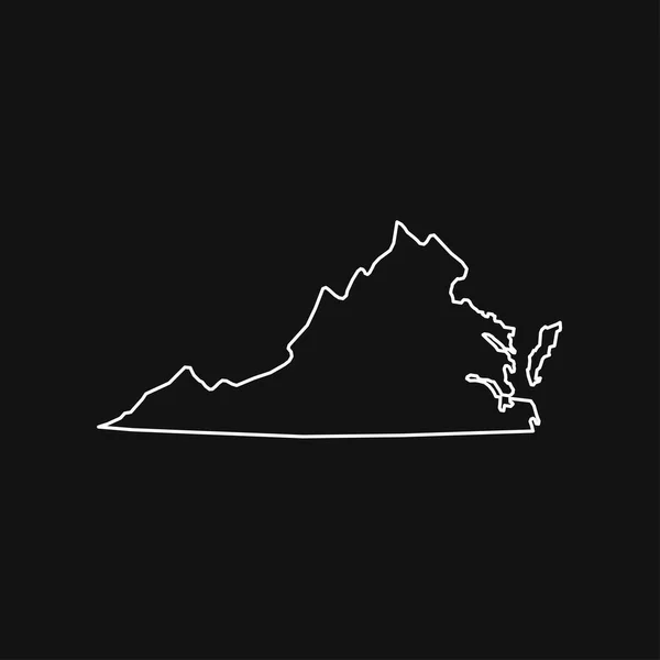 Virginia Map Black Background — Stock vektor