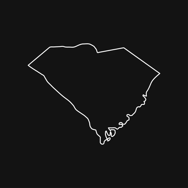 South Carolina Karte Auf Schwarzem Hintergrund — Stockvektor