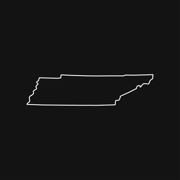Tennessee Karte Auf Schwarzem Hintergrund — Stockvektor