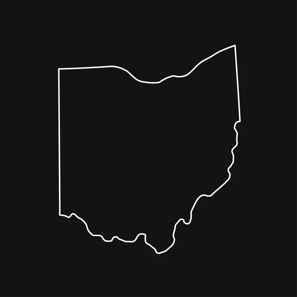 Ohio Map Black Background — Vetor de Stock