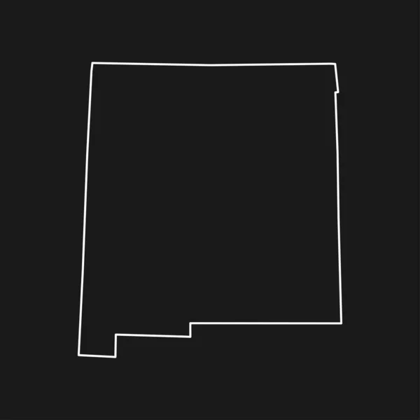 New Mexico Map Black Background — Vettoriale Stock