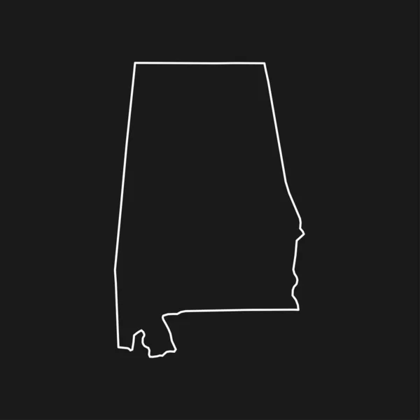 Siyah Arkaplanda Alabama Haritası — Stok Vektör