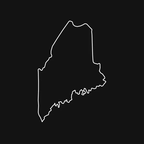 Maine Map Black Background — 图库矢量图片