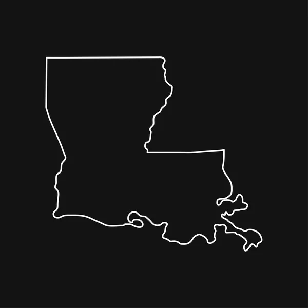 Louisiana Map Black Background — Vetor de Stock