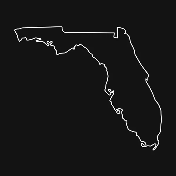 Floride Carte Sur Fond Noir — Image vectorielle