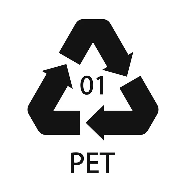 Das Recycling Code Symbol Pet Kunststoff Recycling Vektor Polyethylen Zeichen — Stockvektor