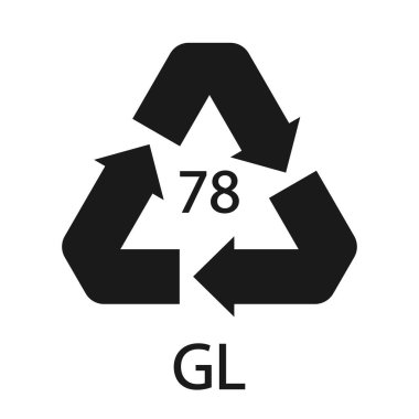 Gümüş kaplama cam. Cam geri dönüşüm kodu 78 GL. Vektör illüstrasyonu