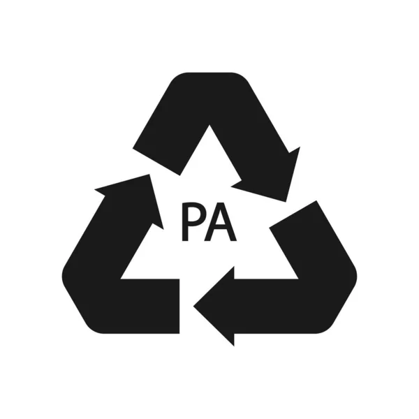 Kunststoff Recycling Symbol Polyamid Vektorillustration — Stockvektor