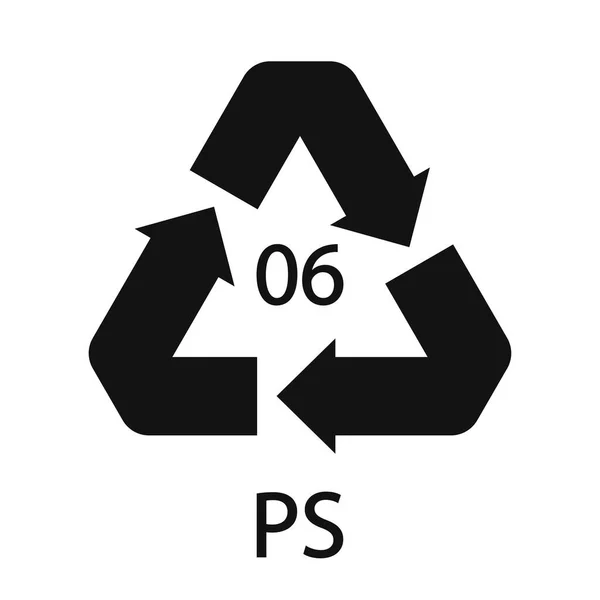 Code Recyclage Symbole Signe Polystyrène Vecteur Recyclage Plastique — Image vectorielle