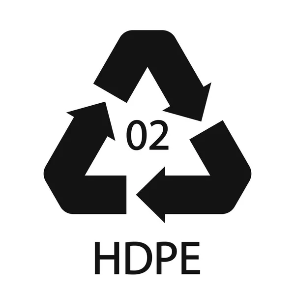 Hdpe Recycling Code Symbool Plastic Recycling Vector Polyethyleen Teken — Stockvector