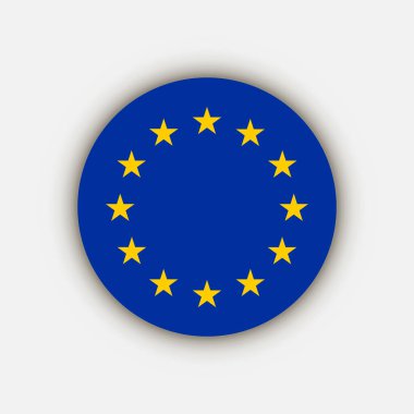 Ülke Avrupa Birliği. Avrupa Birliği bayrağı. Vektör illüstrasyonu.