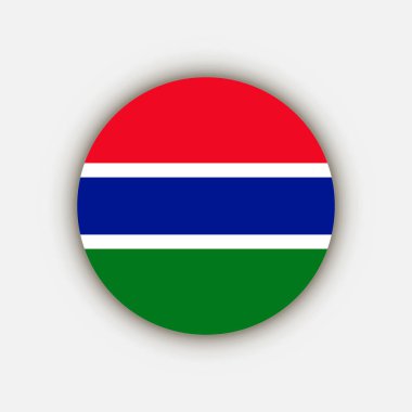 Taşralı Gambiya. Gambiya bayrağı. Vektör illüstrasyonu.