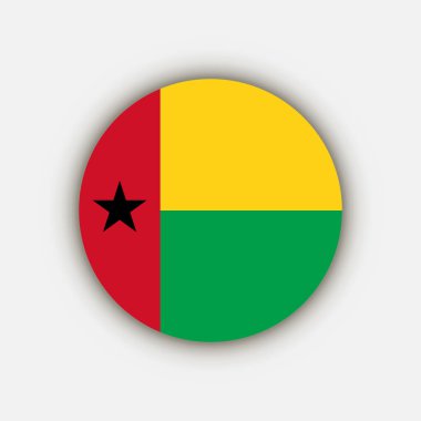 Kır Gine-Bissau. Gine-Bissau bayrağı. Vektör illüstrasyonu.