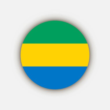 Taşralı Gabon. Gabon bayrağı. Vektör illüstrasyonu.
