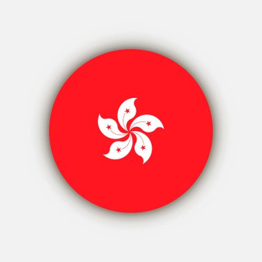 Taşralı Hong Kong. Hong Kong Bayrağı. Vektör illüstrasyonu.