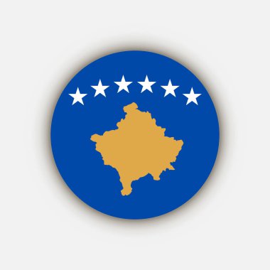 Ülke Kosova. Kosova bayrağı. Vektör illüstrasyonu.