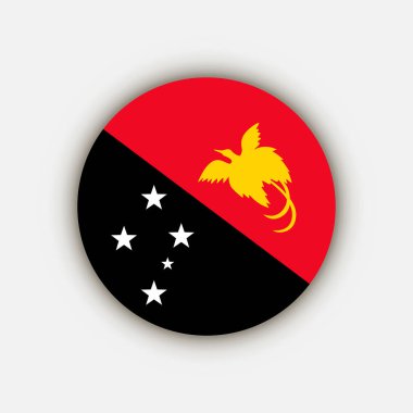 Papua Yeni Gine. Papua Yeni Gine bayrağı. Vektör illüstrasyonu.