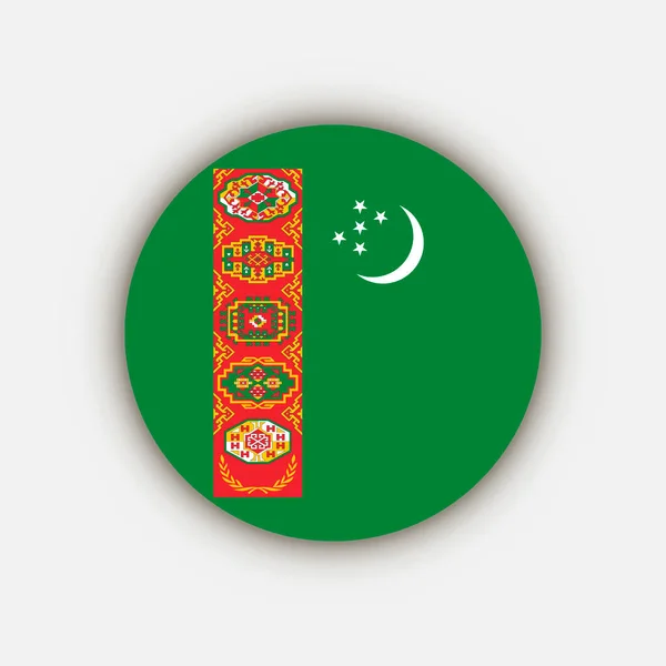 País Turquemenistão Bandeira Turquemenistão Ilustração Vetorial — Vetor de Stock