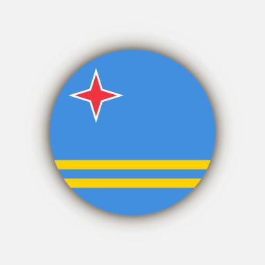 Taşralı Aruba. Aruba bayrağı. Vektör illüstrasyonu.