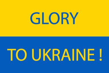 Ukrayna bayrağı GLORY 'dan UKRAINE kelimesine.
