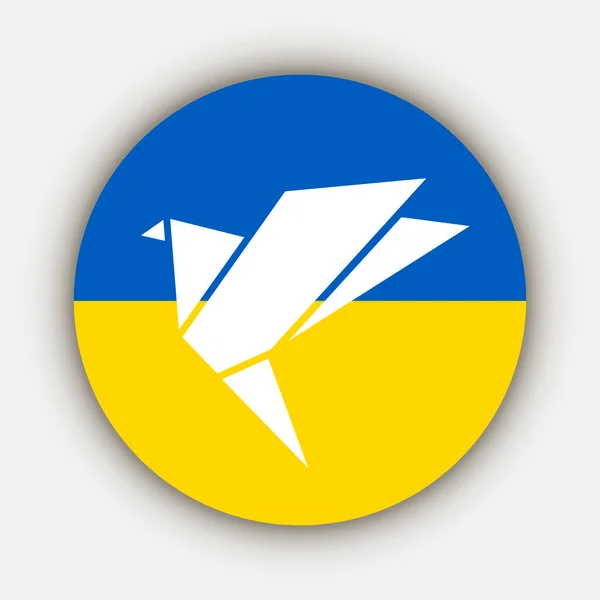 Bandera Ucrania Con Una Paloma Paz — Vector de stock