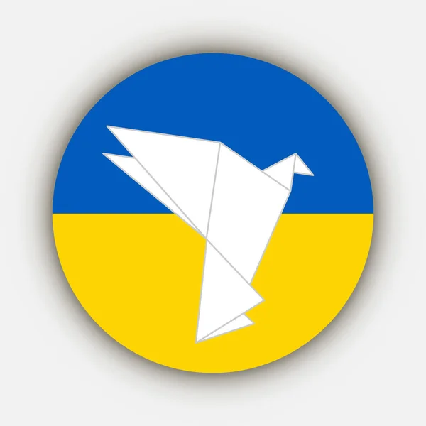 Bandera Ucrania Con Una Paloma Paz — Vector de stock
