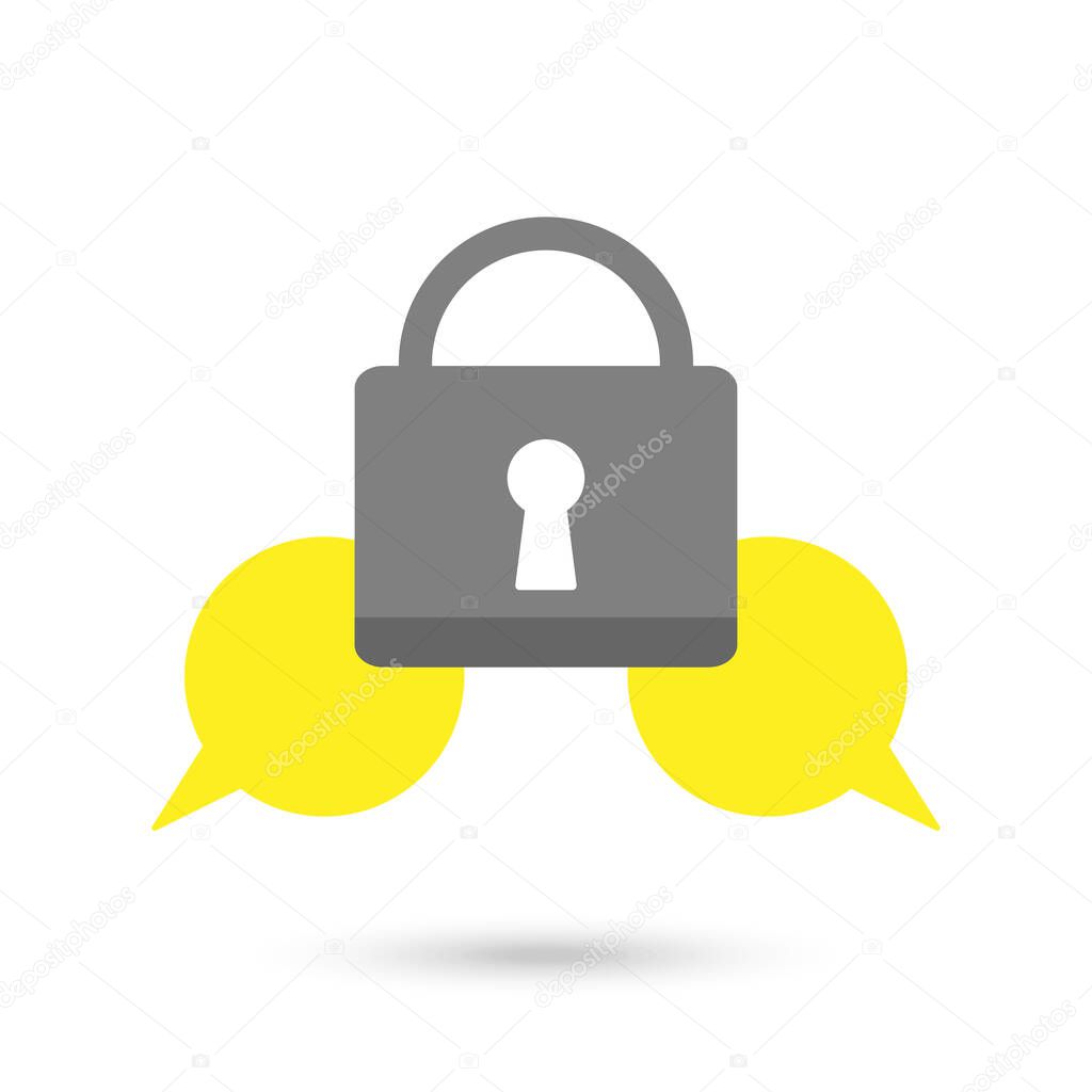 Encryption Message icon outline flat style.