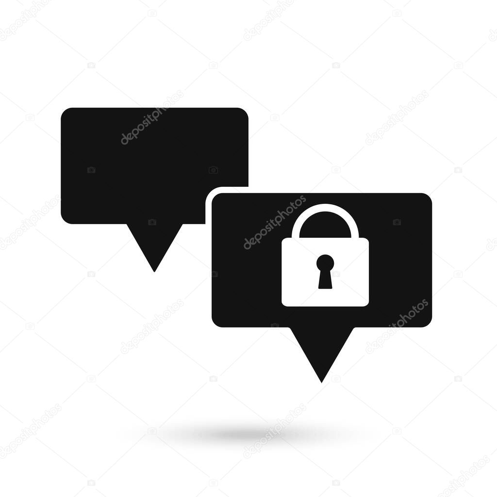 Encryption Message black  icon outline style.