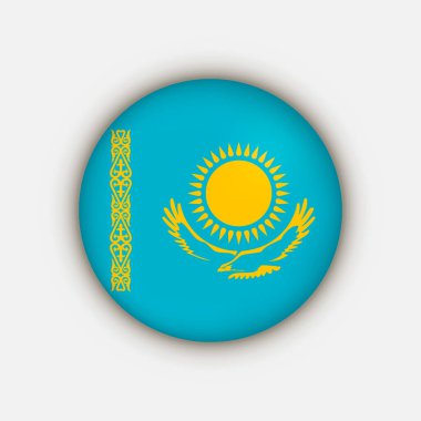 Köylü Kazakistan. Kazakistan bayrağı. Vektör illüstrasyonu.