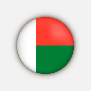 Madagaskar kırsalında. Madagaskar bayrağı. Vektör illüstrasyonu.