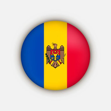 Moldova kırsalında. Moldova bayrağı. Vektör illüstrasyonu.