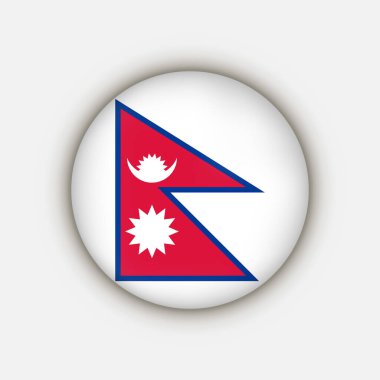 Nepal kırsalında. Nepal bayrağı. Vektör illüstrasyonu.