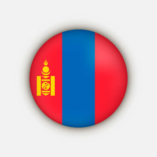 Wiejska Mongolia Flaga Mongolii Ilustracja Wektora — Wektor stockowy