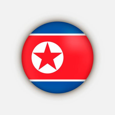 Kuzey Kore. Kuzey Kore bayrağı. Vektör illüstrasyonu.