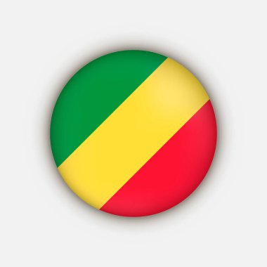 Kongo Ülke Cumhuriyeti. Kongo Cumhuriyeti bayrağı. Vektör illüstrasyonu.