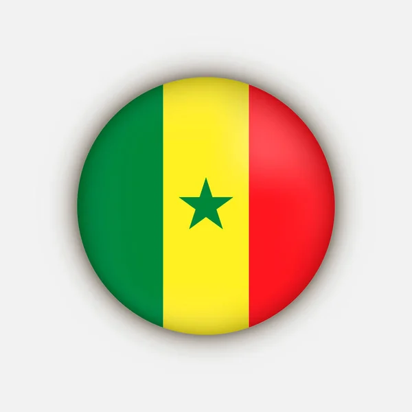 Venkovský Senegal Senegalská Vlajka Vektorová Ilustrace — Stockový vektor