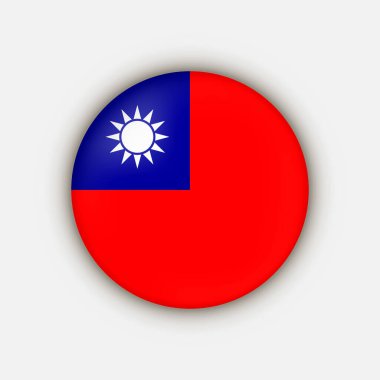 Tayvan kırsalında. Tayvan bayrağı. Vektör illüstrasyonu.