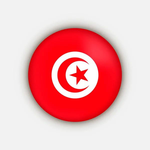 Χώρα Τυνησία Σημαία Τυνησίας Εικονογράφηση Διανύσματος — Διανυσματικό Αρχείο