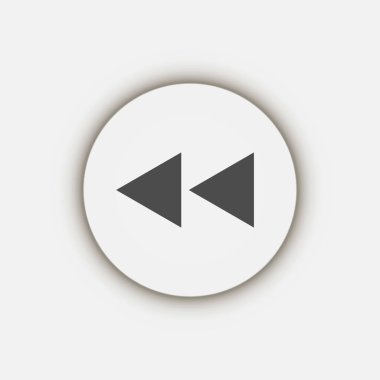 Gri düz sembol geri sarma tuşu, düz dizayn biçimi