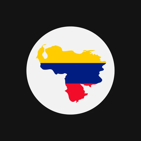 Venezuela Mapa Silueta Con Bandera Sobre Fondo Blanco — Archivo Imágenes Vectoriales